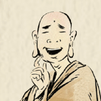 插画 搞笑 和尚 秃头 色眯眯