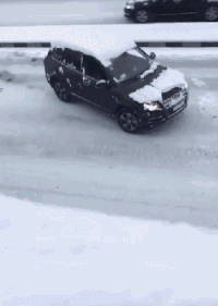 汽车 白雪  马路 高楼 灯光