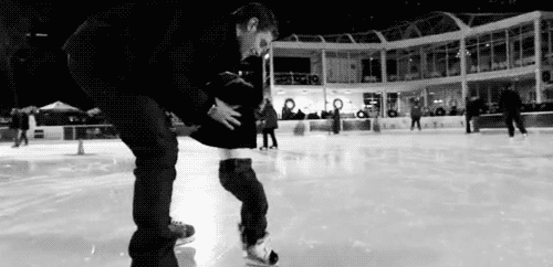 少年奶爸 学习滑冰 有爱 可爱