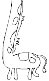 长颈鹿 动画 线条 黑白 走路 giraffe