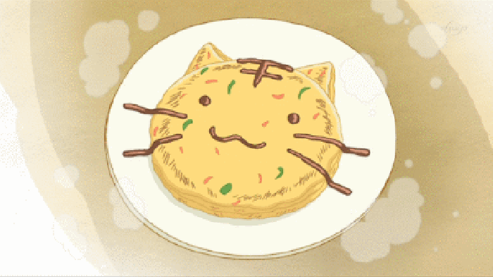 二次元美食 猫脸 蛋糕 黄色