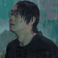 大鹏 淋雨 侧脸 发呆