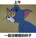 卡通 猫咪 侧脸 一副没睡醒的样子