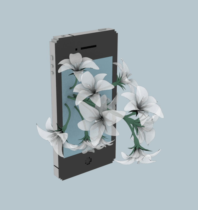 手机 鲜花 设计 创意