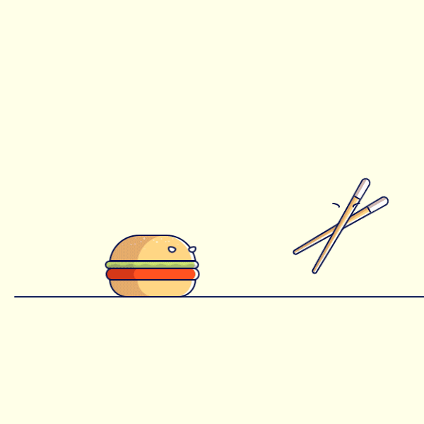 创意动图 特效动画 筷子大战汉堡