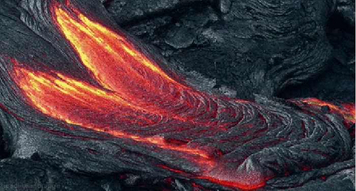 牛角 火山 火红 壮观