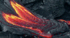 牛角 火山 火红 壮观