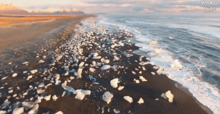 冰岛 海面 日落 自然现象