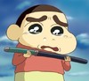 蜡笔小新 伤心 流泪 拿刀