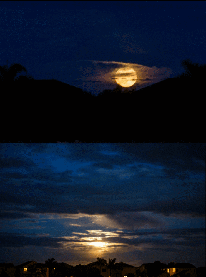 夜空 月亮 美景 唯美