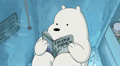 白熊 看书 可爱
