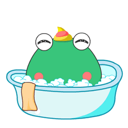 蛙菌 洗澡 舒服 开心