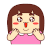 女孩 期待 眼神 红脸蛋