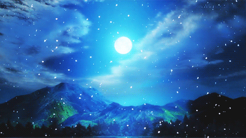 山 星空 夜晚 月亮 萤火 mountains nature