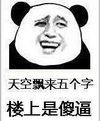 熊猫人 坏笑 恶搞 天空飘来五个字