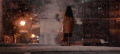 雪花 寒冷 背影 美女