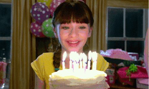 九条命 可爱 吹蜡烛 小女孩 漂亮 电影 萌 蛋糕 表情包