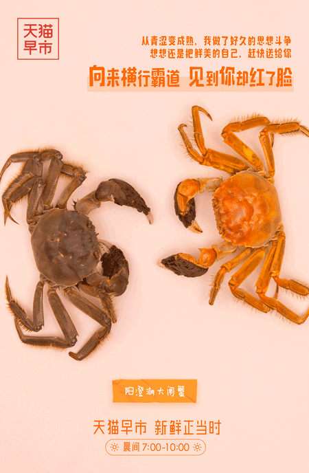 创意 天猫早市 广告 螃蟹