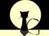 喵星人 猫 月亮 黑夜