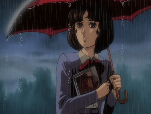 动漫 二次元 日本动漫 下雨 打伞