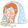 女孩 生病 擦鼻涕 可爱