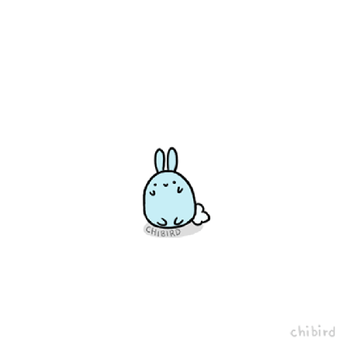 兔子 蓝色 坐着 动画