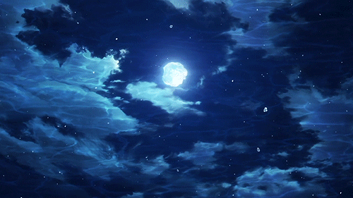 天空 夜晚 月亮 飘雪