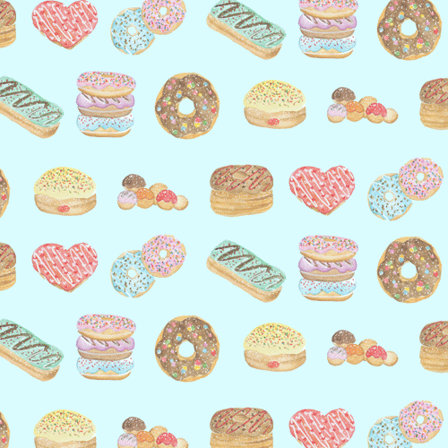 甜甜圈 幸福 水彩画 可爱