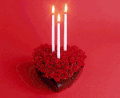 蜡烛 爱心 玫瑰花 生日快乐