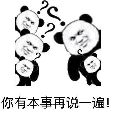 熊猫头 集体懵逼 你有本事再说一遍 问号 斗图 搞笑