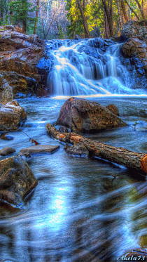瀑布 自然 风景 河流  流水