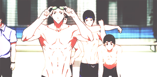 少年 肌肉 泳镜 卡通