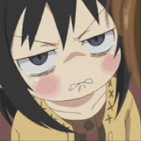 动漫 女孩 生气 脸红