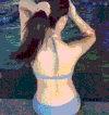 性感 女神 梳头发 流水