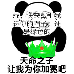 熊猫人 绿帽子 天命之子让我 为你加冕吧