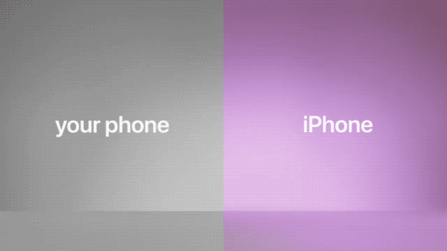 苹果手机 女人 灰色 紫色