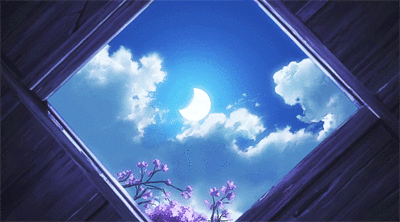天窗  月亮  云朵  梅花  漂亮