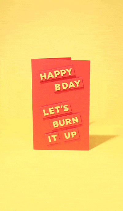 生日 卡片 火 点燃