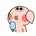 猪猪 红脸蛋 冷饮 卡通