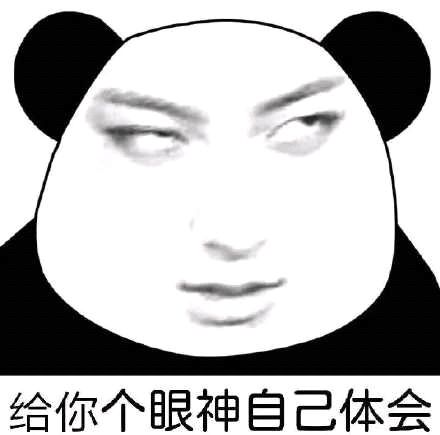 熊猫头翻白眼黑白色给你个眼神自己体会gif动图_动态图_表情包下载