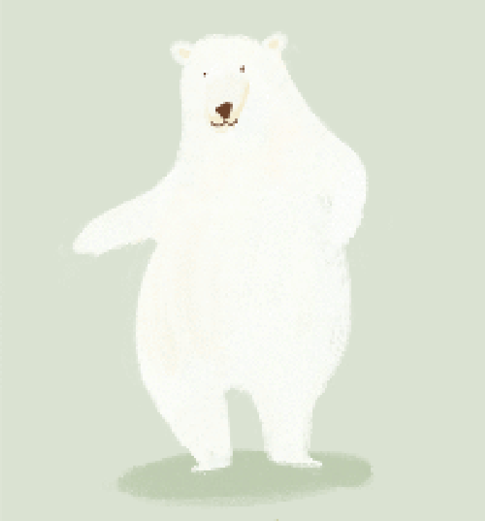 白熊 跳舞 可爱 纯背