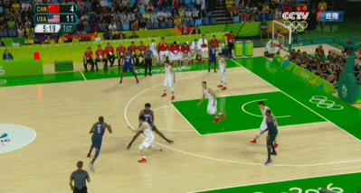中国男篮VS美国男篮 杜兰特 运球 跳投