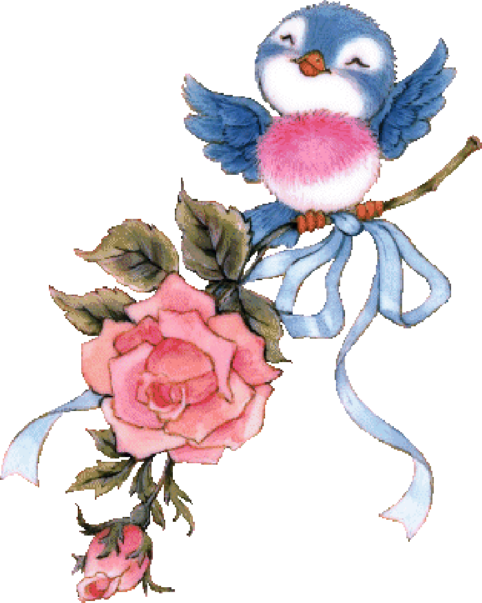 玫瑰 小鸟 唯美 可爱