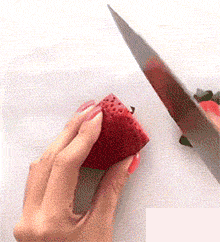 切草莓 水果 做成花