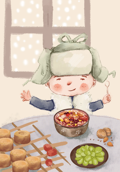 小孩 冬天 美食 开心