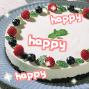 生日蛋糕 水壶 叶子 生日祝福
