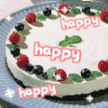 生日蛋糕 水壶 叶子 生日祝福