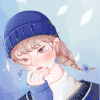 背景 卡通 清新 美女 眨眼