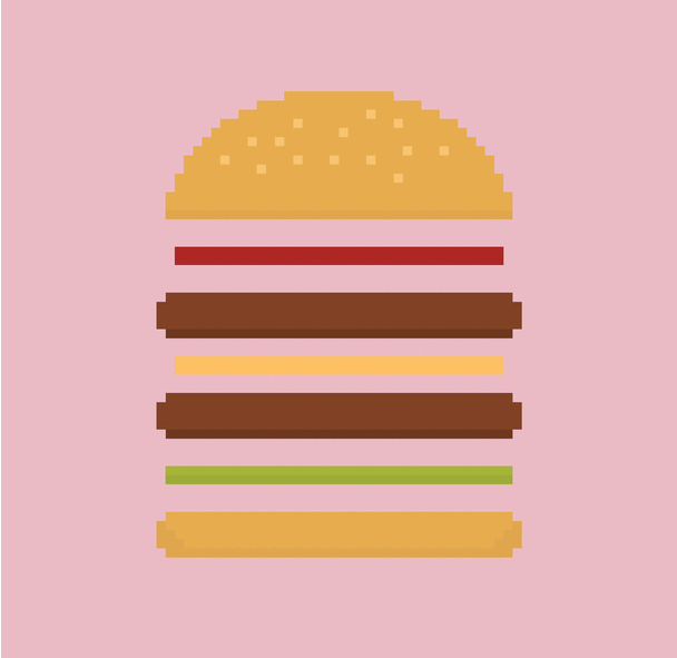 像素 pixel 汉堡 动画