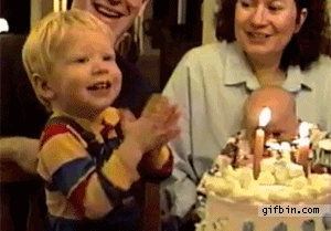 小朋友 过生日 拍手 吃蜡烛 哭